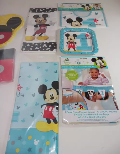 Mickey Mouse 1st Birthday Party Customize Bday Supplies Plates/Cups/Tablecovers