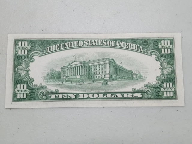 High Grade 1934 D $10 Ten Dollar Silver Certificate Note Blue Seal, A72 4