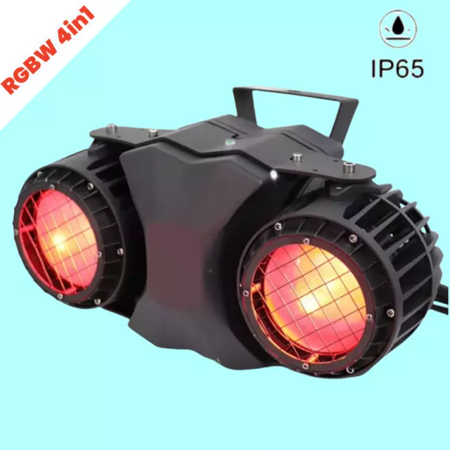 Waterproof ip65 DJ Party 2x100w RGBW 4in1 COB Blinder LED Audience Stage Lights