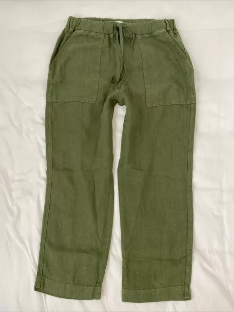 Velvet by Graham Spencer Cindy Heavy Linen Pants Basil Green Size Medium