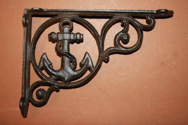 Lakehouse Fishing Camp Wall Shelving Brackets 9" Cast Iron, B-53