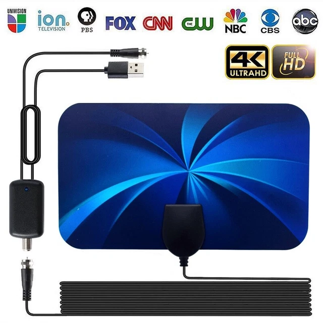 50 Miles 4K HD 1080P Digital TV Indoor Antenna HDTV Amplified Booster Signal