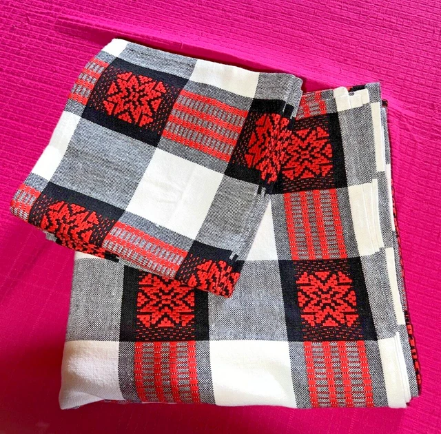 Chemin de table "Licq Corail" - Linge basque - Tissage Moutet | Tissage
