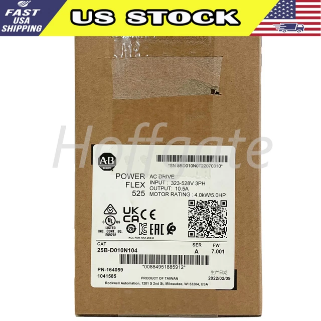 2020-2022 New Allen-Bradley 25B-D010N104 PowerFlex 525 4kw 5HP AC Drive