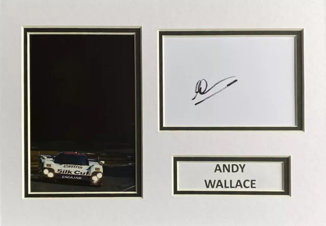 Andy Wallace Signed A4 Photo Mount Display Le Mans Autograph Jaguar  1