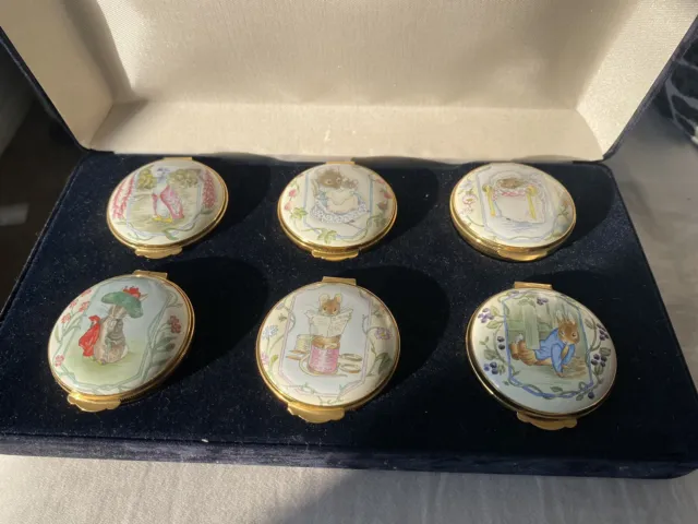 Crummles for Royal Doulton, Beatrix Potter, Set of 6 Trinket Boxes