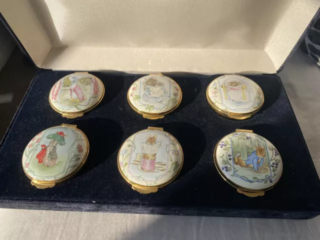 Crummles for Royal Doulton, Beatrix Potter, Set of 6 Trinket Boxes Crummles for Royal Doulton, Beatrix Potter, Set of 6 Trinket Boxes