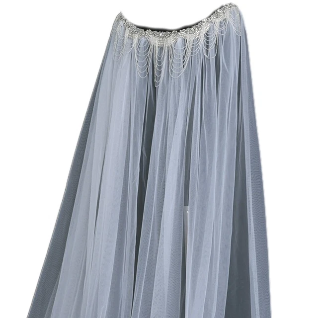 Scialli e avvolgimenti mantello da sposa donna tulle eleganti mantelli festa di nozze trasparenti