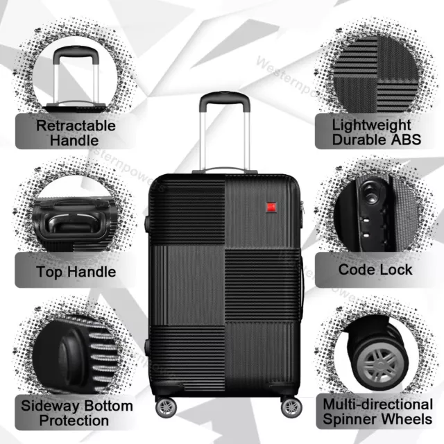 3-Piece Hardside Luggage Set with Spinner Wheels Lightweight 20'' 24'' 28'' 6