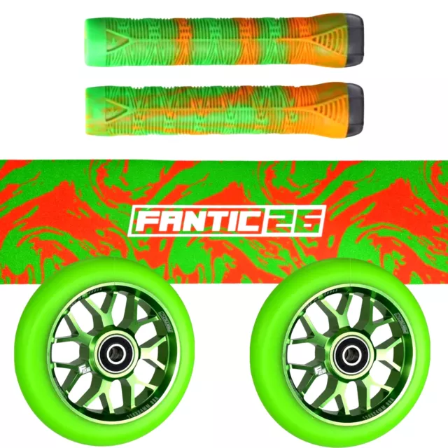 F26 Stunt-Scooter Blunt Poignées 110mm Abec11 Rouleaux Griptape Tourbillon Vert/