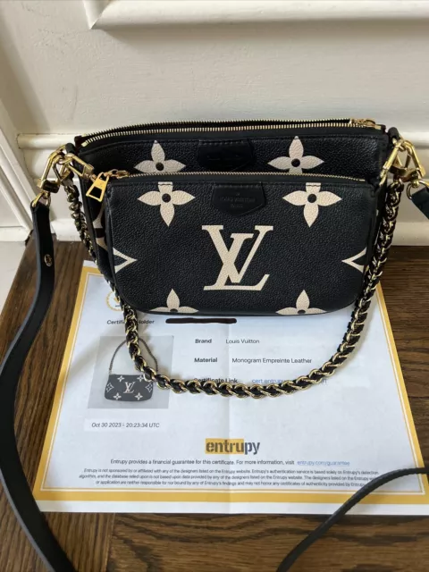 Louis Vuitton Platine Monogram Empreinte Vavin Chain Wallet Silver