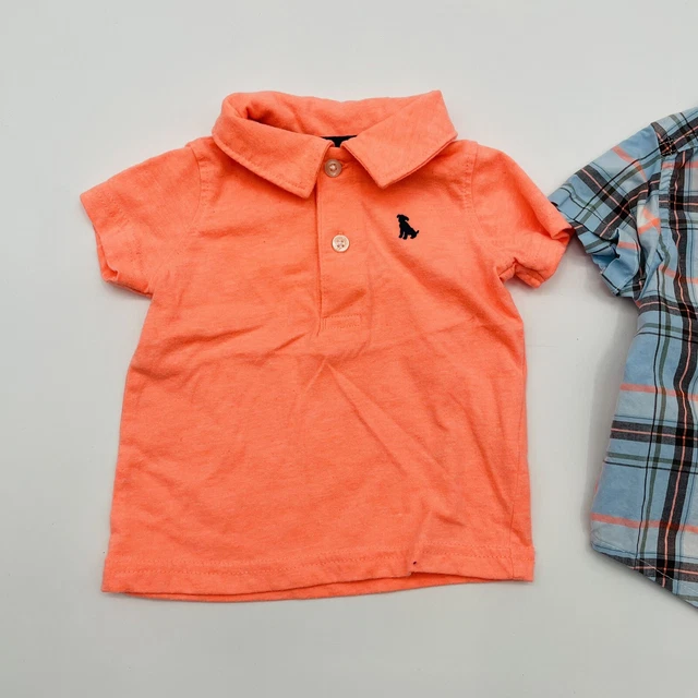 Carters Baby Infant Boy 3 Months 2 Piece Short Sleeve Polo & Dress Shirt Lot 749 2