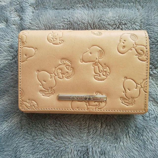 Snoopy Wallet Cowhide Two-Fold