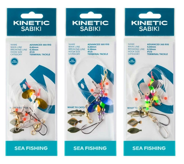 Flatfish Rigs KINETIC SABIKI ADVANCED 360 Flatfish Leader Flounder Flatfish Rig Cod ...