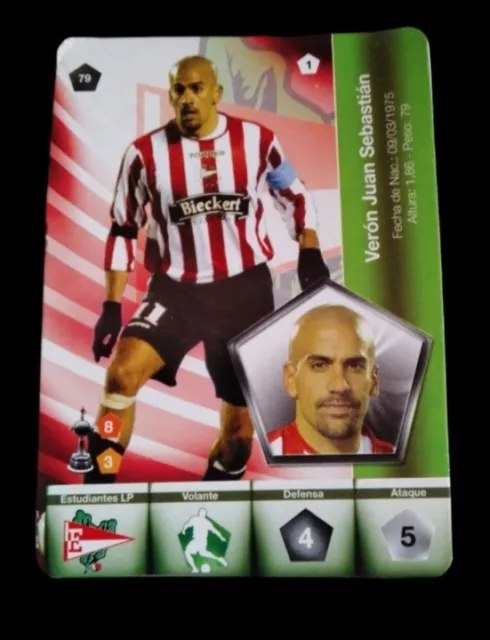 Collectible card of the great Argentine soccer player Juan Sebastián Verón