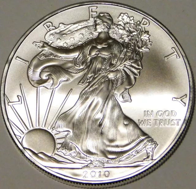 2010 American Silver Eagle Dollar - BU Condition - Free USA Shipping!  #38-301a