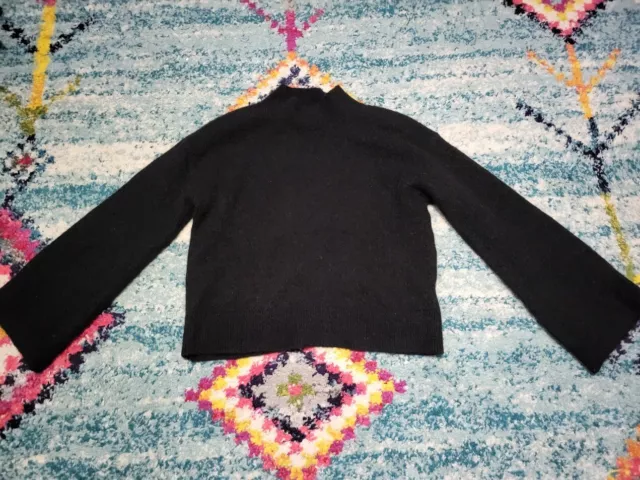 & Other Stories Women's Alpaca Blend Black Bell Sleeve Sweater Size M