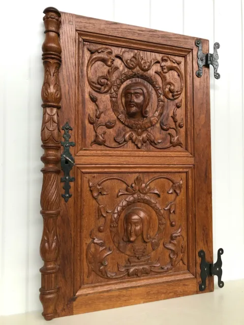 Stunning Neo Renaissance Door panel Carved all over with faces 2 2