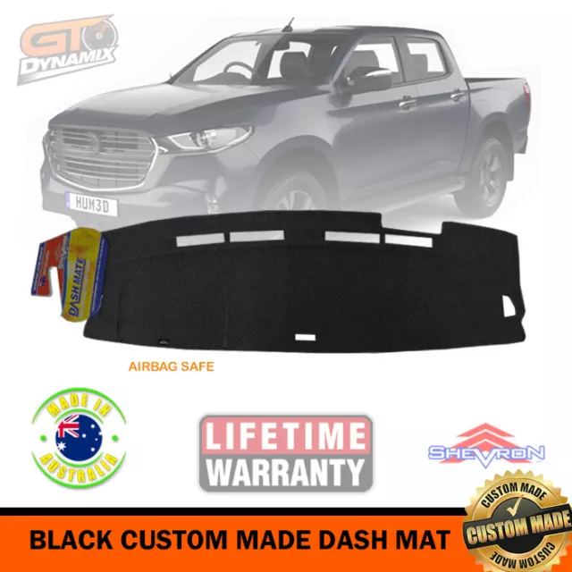 BLACK Dash Mat for Mazda BT50 TF XT XTR BT-50 Dual Cab + Single 7/2020-24 DM1591