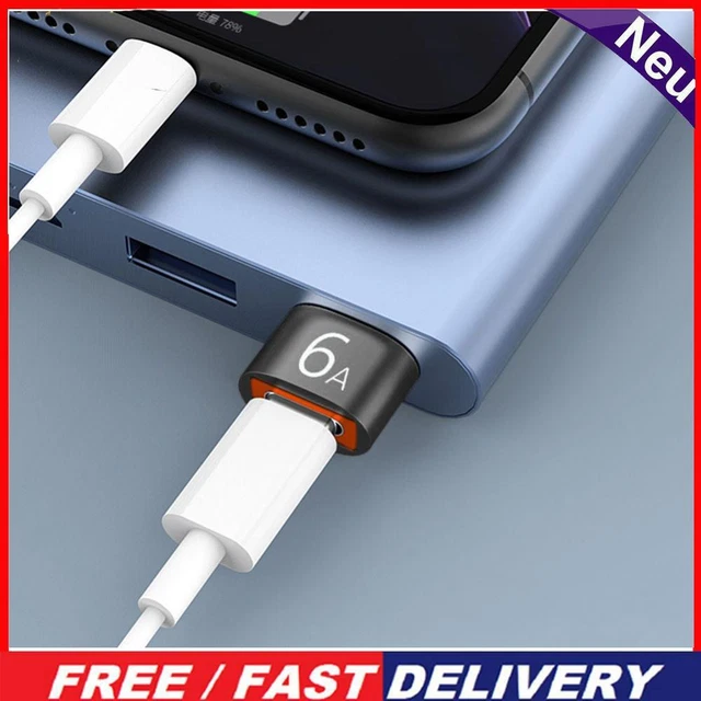 3 Adattatori Da USB-C A USB OTG 6A – Convertitori Per Ricarica E Dati, Neri, Universali