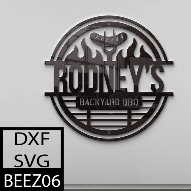 Barbecue svg Wall Art Personalized Quad cut svg dxf file wall sticker Cricut