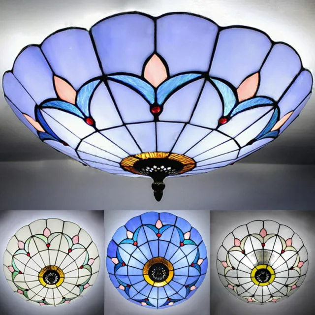 Tiffany Style Lampshade Ceiling Light Shade Pendant Stained Glass Home Lighting