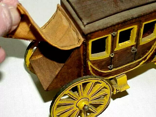 Rare Hand Made (Cortes???) "Antique" Stagecoach Model With Covered Storage Area 2