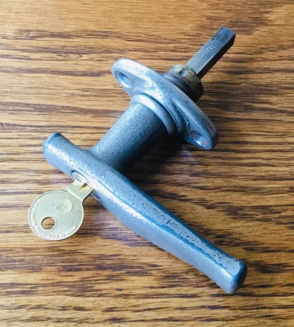 1920s DOOR HANDLE w/KEY vtg exterior lock