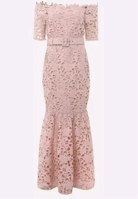 PHASE EIGHT ZOEY Lace silver grey maxi dress size 10 petite 156.70 -  PicClick UK