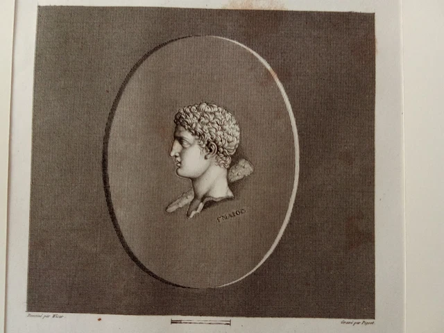 Gravure Ancienne 1807 - Roma, Interno Del Tempio Di Ercole A Cora - Mariano Vasi