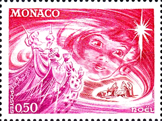 1055 postfrisch MNH Monaco Jahrgang 1972 Weihnachten Heilige 3 drei Könige Kuh