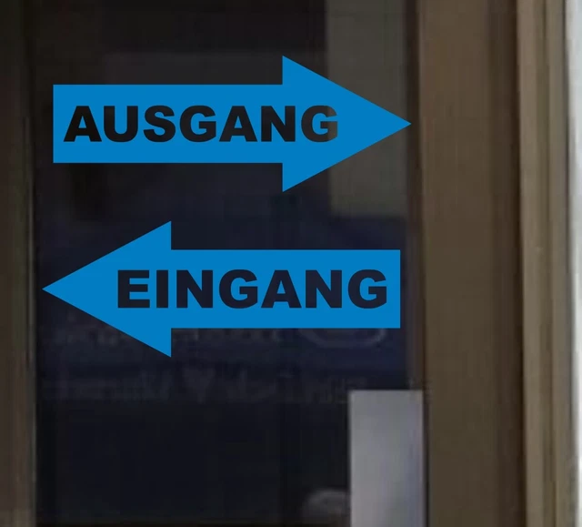 Eingang & Ausgang Aufkleber-Set – 25x8 Cm, Wetterfest, Selbstklebend, Mehrfarbig