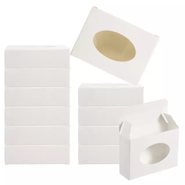 4"x3"x1" Papel Jabón Caja con Ventana, 30pzs Jabón Ovalado Embalaje Cajas Blanco