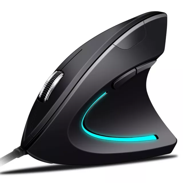 Filaire Souris USB Optique Ergonomique 800/1200/2000/3200 Dpi Noir Vertical