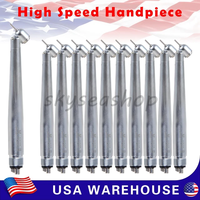 1-10 Dental 45° Degree LED E-generator High Speed Handpiece Push button Ere