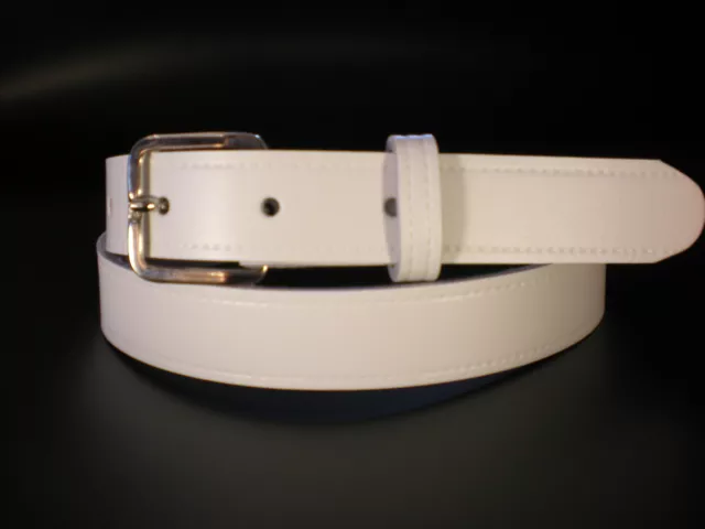 Children's real leather belts in white