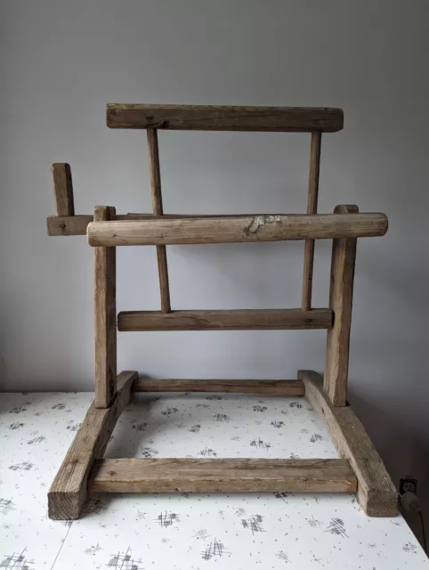 Sold at Auction: An antique wooden yarn winder. 36 1/2 x 27 x 10 in. (92.7  x 68.5 x 25.4 cm)