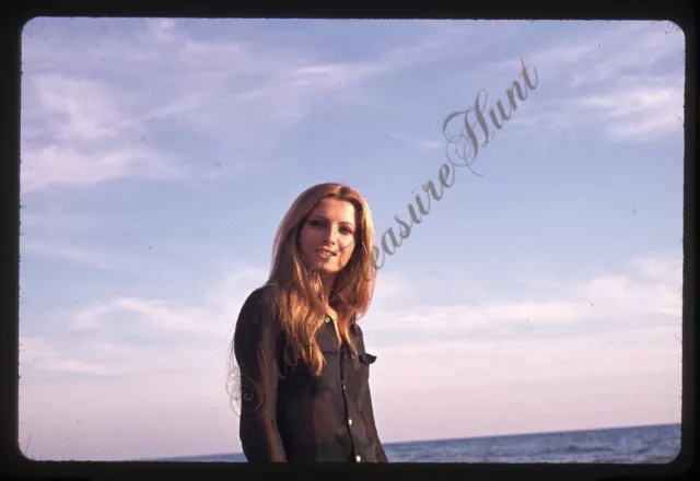Pretty Woman Blonde Beach Fashion 1970s Slide 35mm