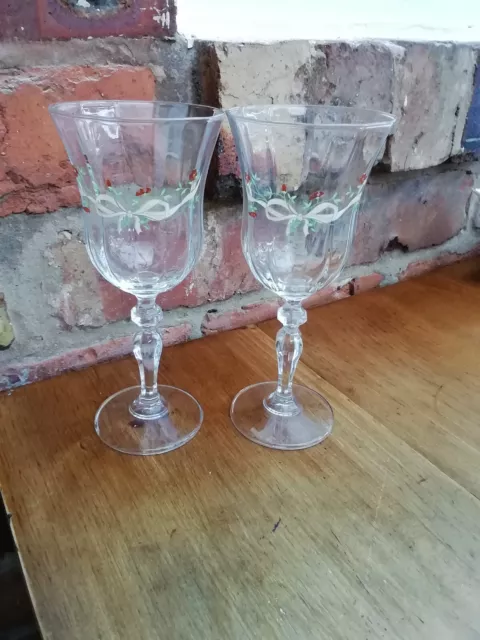 Vintage Johnson Bros Eternal Beau Large Wine Glasses X 2