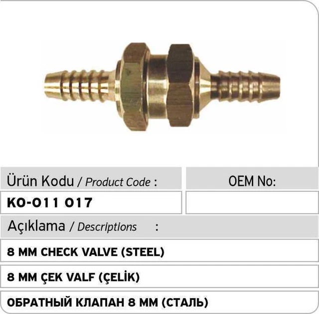 Clapet Anti-Retour Carburant 8mm - 2 Pièces Avec Colliers Pour Moteur Essence/Diesel