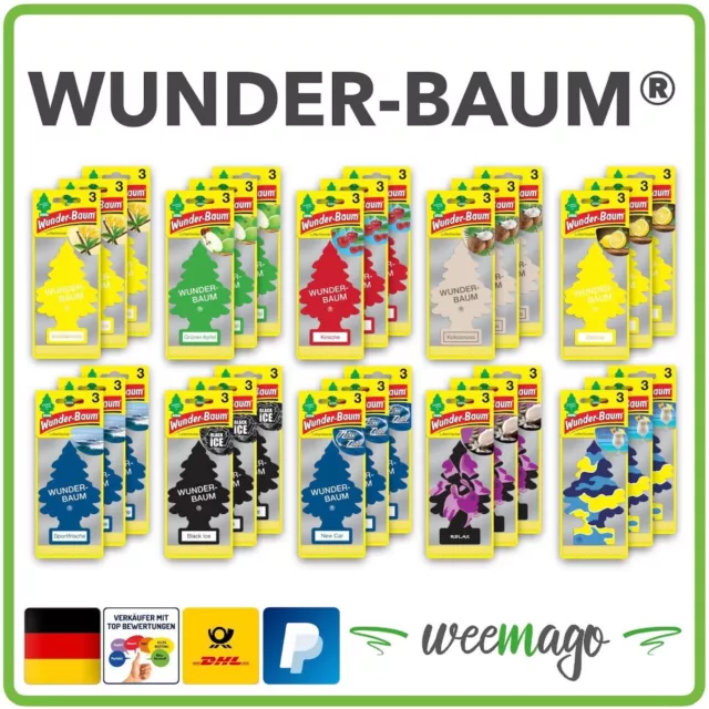 WUNDERBAUM DUFT BAUM Autoduft Auto Lufterfrischer 3er Pack Auswahl EUR 5,95  - PicClick DE