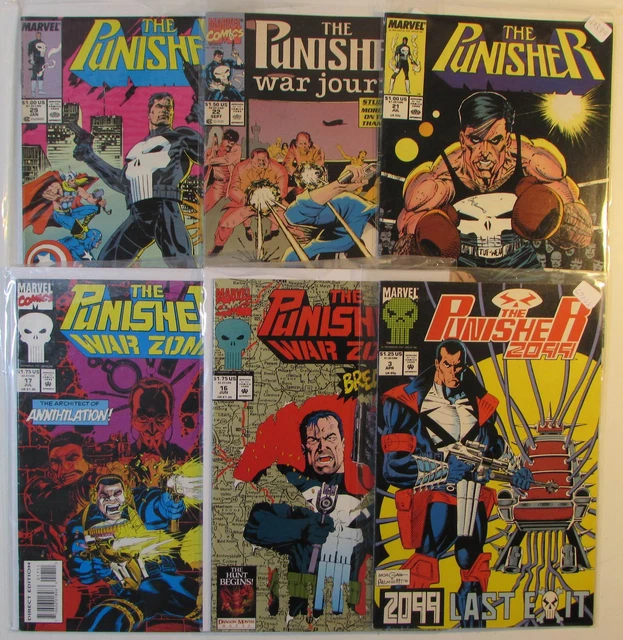 Punisher Lot 6 #21,29,War Zone 16,17,2099 3,War Journal 22 Marvel 1989 Comics