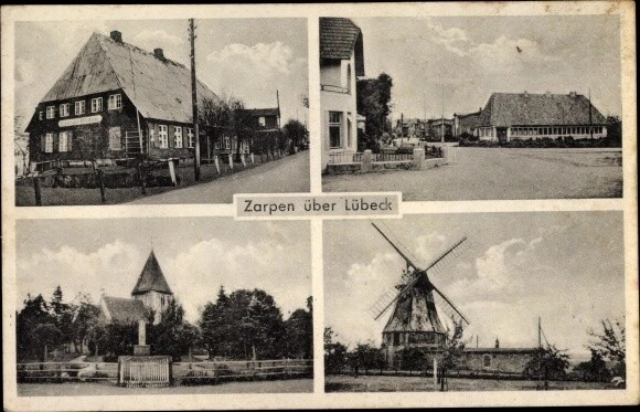 Ak Zarpen in Schleswig Holstein, Gasthof, Straßenpartie, Kirche,... - 2830182