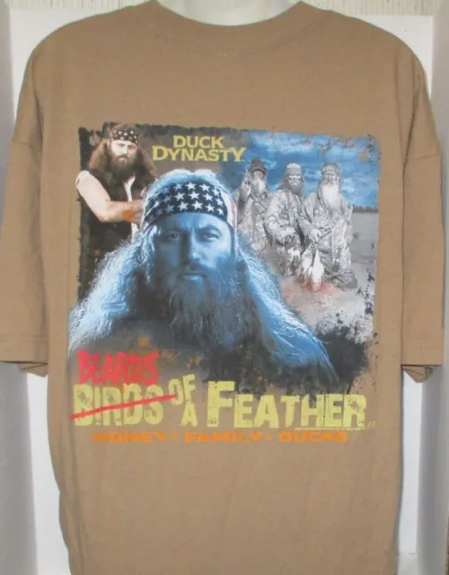 Duck Dynasty Beards Of A Feather Brown Graphic T-Shirt Xl Money Family Ducks