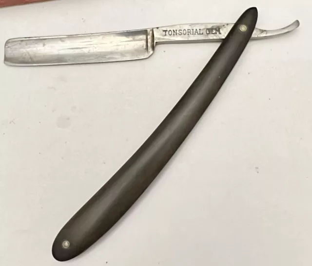 Vtg F.A. Clauberg's Tonsorial Gem Straight Razor, Nice Blade, Made in Germany