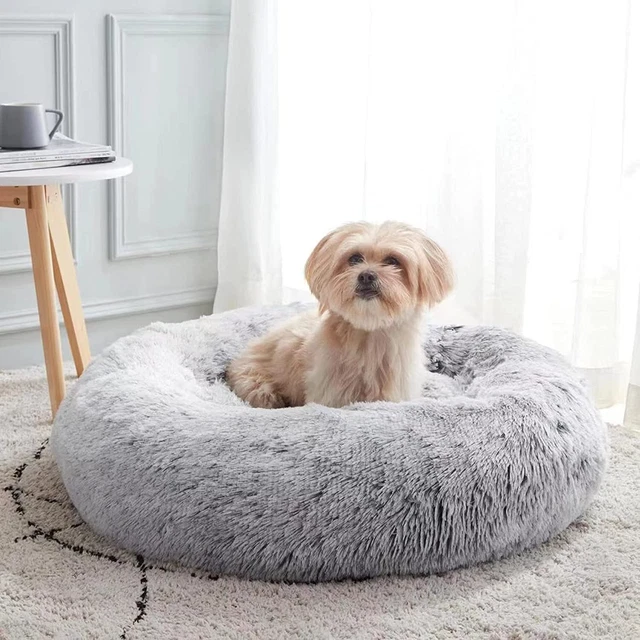Calming Dog Bed & Cat Bed, Anti-Anxiety Donut Dog Cuddler Bed, Warming Cozy Soft