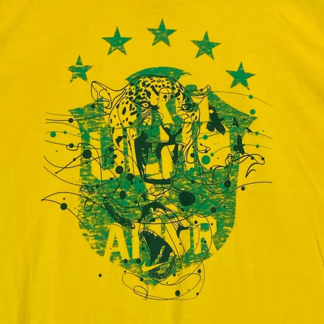 NIKE CBF Brazil T Shirt Mens Large Yellow Short Sleeve Brasil National Football