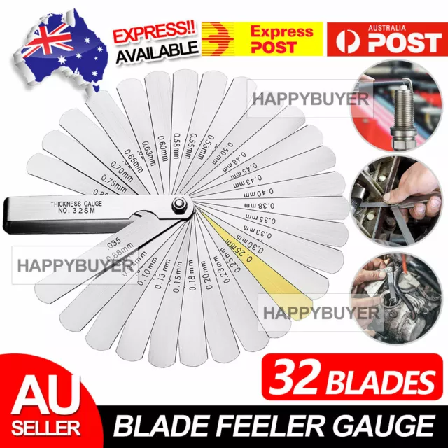 32 Blade Feeler Gauge Dual Reading Combination Feeler Gauge Metric & SAE US - Foto 5