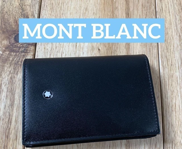 Montblanc Black Bifold Wallet Leather Card Case Business Card Holder