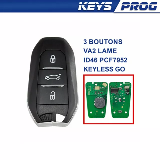 Clé électronique vierge pour Peugeot 208 2008 3008 508 5008 ID46 / Main Libre